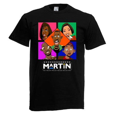 Martin TV Show Cartoon Mens Black White Gray Navy T-Shirt