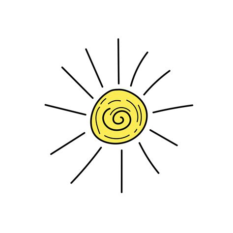 Sketch Of Sun Vector Illustration Sun Doodle Simple Hand Drawn Icon