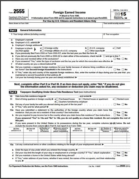 Foreign Earned Income Exclusion Form 2555 Verni Tax Law