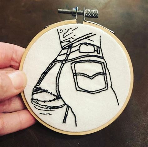 Custom Line Drawing Portraits Figure Nude Embroidery In A Etsy