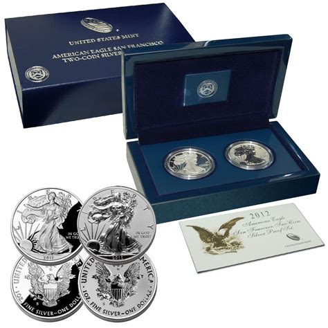 coin silver american eagle set  anniv proof reverse proof