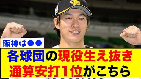 【衝撃】プロ野球各球団の生え抜き通算安打数1位がこちらww【なんj反応集】 Youtube