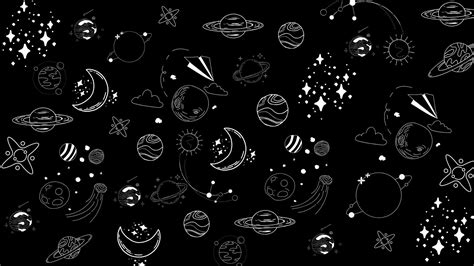 Black And White Space Wallpaper