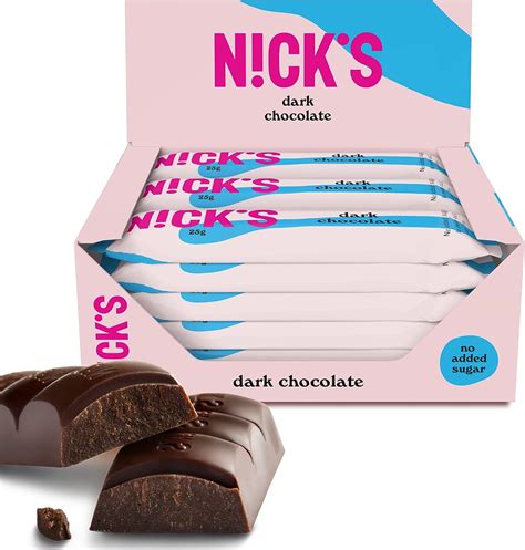 Nicks Cioccolato Fondente Vegan Barrette Keto Senza Zucchero Aggiunto