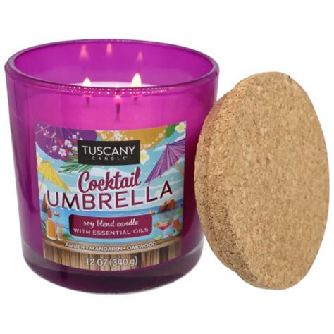 Tuscany Limited Edition Cocktail Umbrella Scented Jar Candle Ct