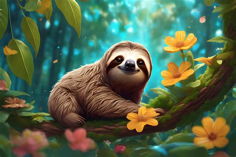 Sloth Cartoon Wallpaper Graphic by Forhadx5 · Creative Fabrica