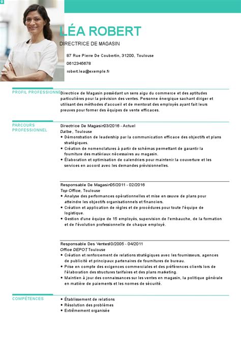 Modele De Cv Responsable Commercial