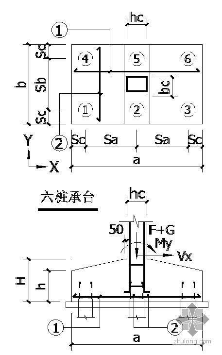 某六桩承台节点构造详图 混凝土节点详图 筑龙结构设计论坛