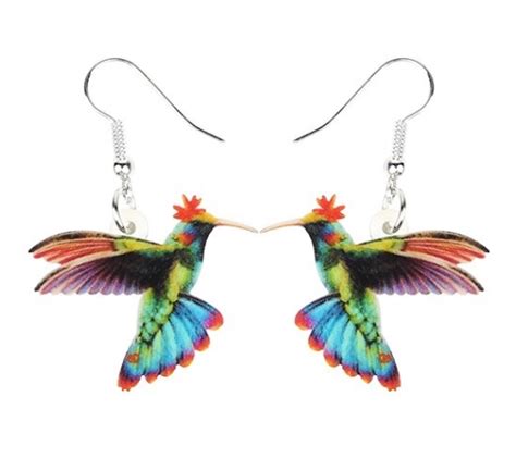 Boucles D Oreilles Oiseau Colibri Boucles D Oreilles Animaux