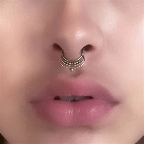 Fake Septum Ring Faux Septum Ring Fake Piercing Clip On Etsy