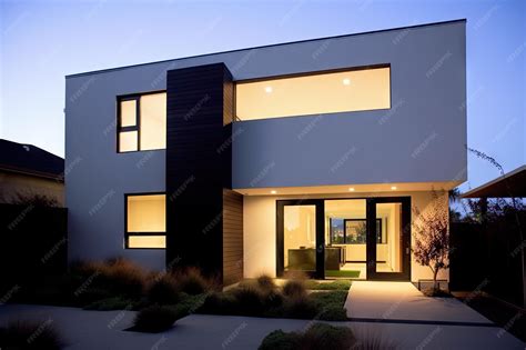 premium photo minimalist house exterior  sleek  modern design
