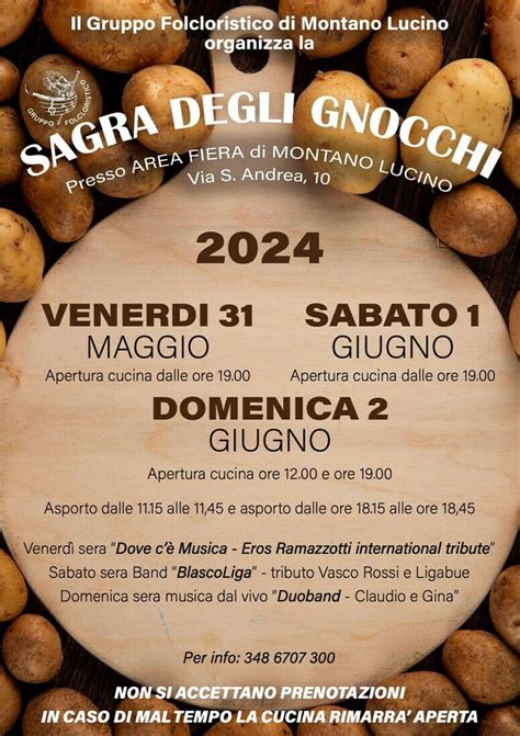 Sagra Degli Gnocchi Montano Lucino Feste Di Paese Su Itinerarinelgusto