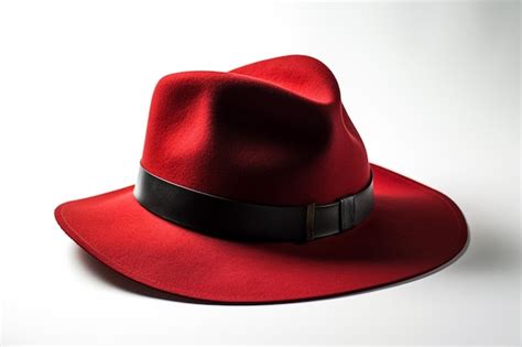 Premium AI Image | A red fedora with a black band