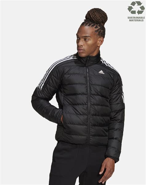 Adidas Mens Essentials Down Jacket Black Life Style Sports Uk