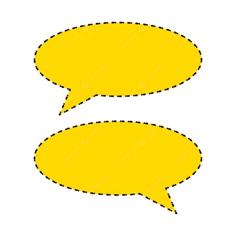 Yellow Dialog Square With Dotted Outline Vector Dialog Text Box