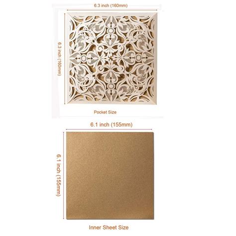 Hosmsua Inch Pcs Ivory Laser Cut Wedding Invitation Cards With