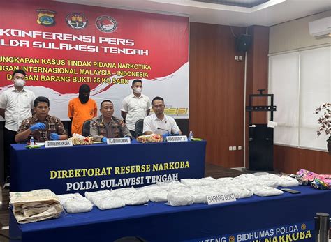 Polda Sulteng Gagalkan Penyeludupan Sabu 25 Kg Jaringan Internasional