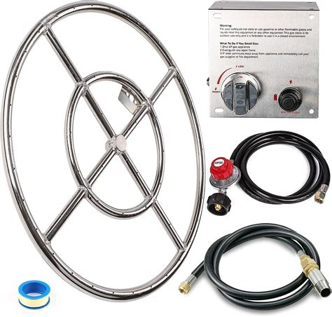 Grisun Fire Pit Burner Ring Kit 18 inch, Propane Fire Pit Kit for Gas ...