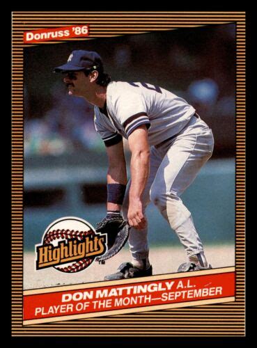 Don Mattingly Donruss Highlights New York Yankees Centered