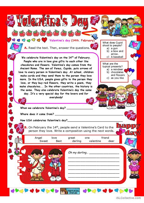 Valentines English Esl Worksheets Pdf And Doc