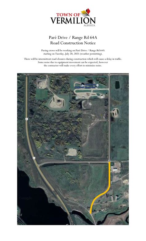 Road Closure Pare Drive | Town of Vermilion