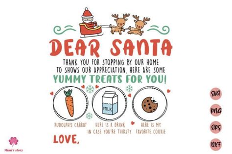 Dear Santa Tray Treat For Santa Graphic By Mimi S Story Creative