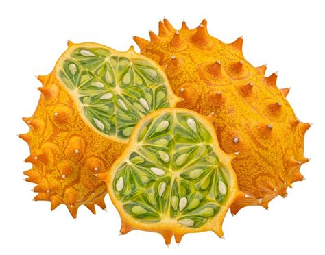 Premium Photo Kiwano Horned Melons Isolated On White Background With