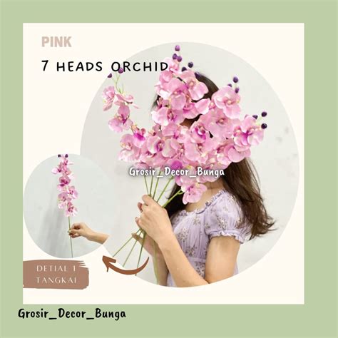 Jual Qc Heads Orchid X Artificial Flower Silk Orchid Flower Bunga