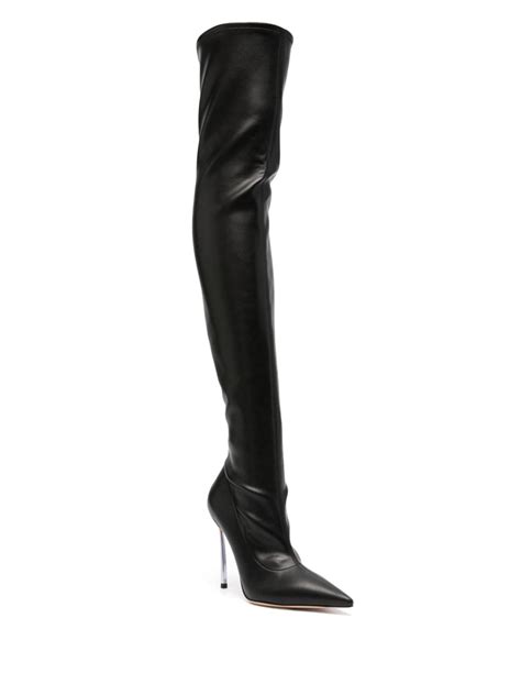 Casadei Blade 100mm Thigh High Boots Black Farfetch