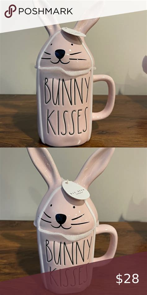 Rae Dunn Bunny Kisses Mug With Lid Mugs Bunny Rae Dunn