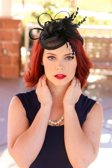 Black Fascinator On Headband The Haleigh Etsy