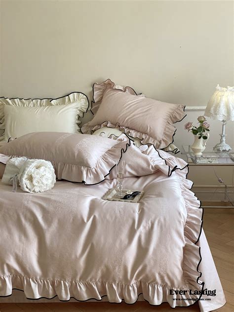 Silky Ruffle Bedding Set Ivory White Best Stylish Bedding Ever Lasting