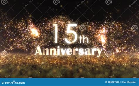 Happy 15th Anniversary Banner Golden Particles Happy Anniversary