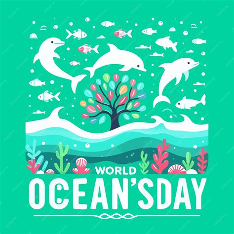 Premium Vector World Oceans Day Background Concept Vector Illustration