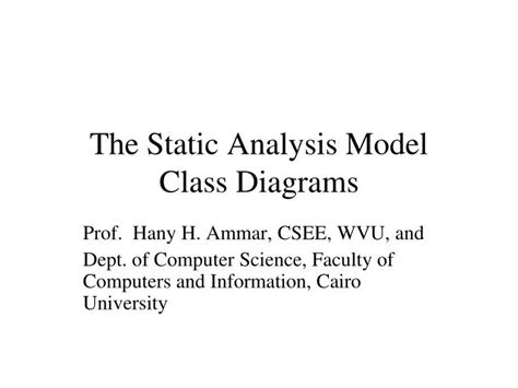 Ppt The Static Analysis Model Class Diagrams Powerpoint Presentation Id 6661718