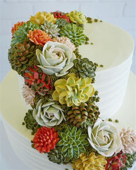 Buttercream Succulent Cakes By Leslie Vigil