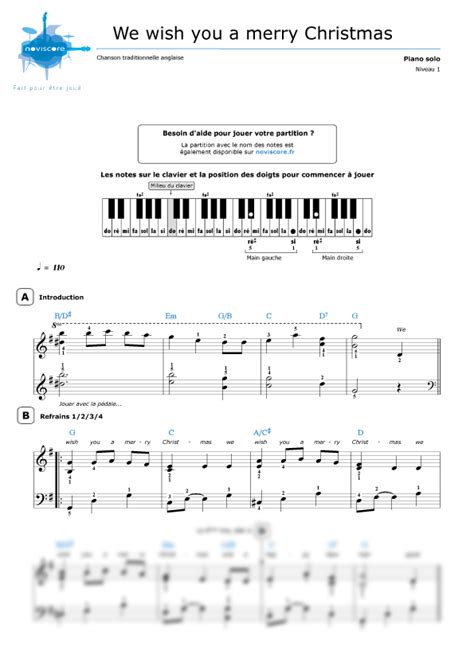 Partition Piano We Wish You A Merry Christmas Chanson De No L