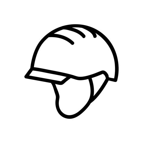 Schutzhelm mit Visier-Symbol-Vektor-Umriss-Illustration 9929877 Vektor