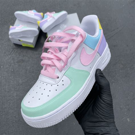 Nike Air Force 1 Sneakers Custom Pastel Colors Cute Nike Shoes