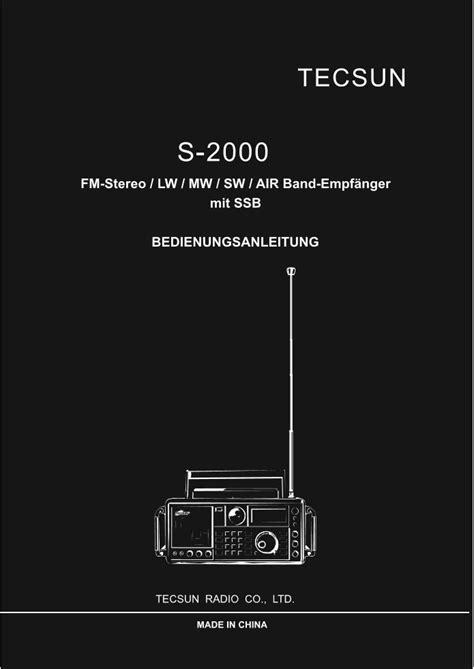 Tecsun S-2000 Deutsche Bedienungsanleitung | Funktechnik Bielefeld ...