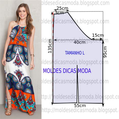 Vestido Longo Moldes Dicas Moda