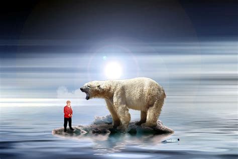 HD wallpaper: merkel, climate change, miniature figures, polar bear ...