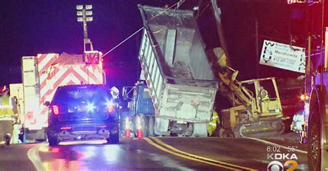 Crash Involving Dump Truck Closes Road In Lincoln Borough Cbs Pittsburgh