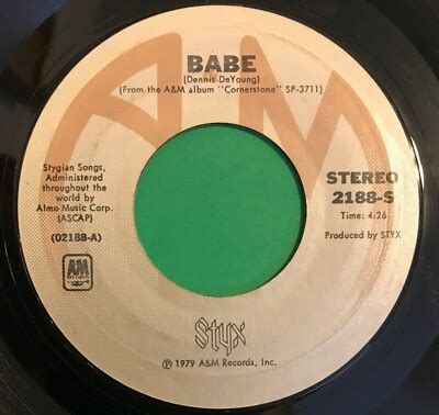 Styx 45 RPM Babe I M O K A M 2188 S EBay
