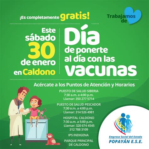 Este sábado 30 de enero Jornada nacional de vacunación y aplicación de