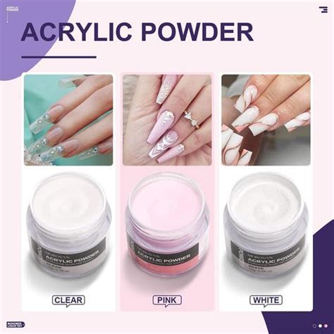 Morovan Acrylic Nail Kit 3 Colors Acrylic Powder Set For Acrylic Nail