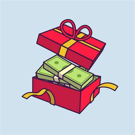 Premium Vector Pile Of Money In Gift Box Flat Design Concept Cartoon