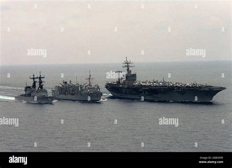 A Starboard Bow View Of The Nuclear Powered Aircraft Carrier Uss Dwight