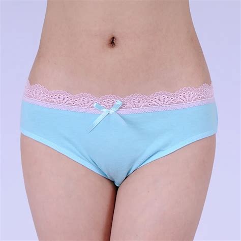 Pretty Laced Cotton Bikini Brief Plain Women Underwear Underpants