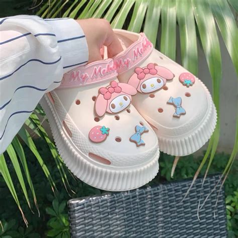 Kawaii Sanrio My Melody Elevator Crocs Sandals LoliFairies Kawaii Shop